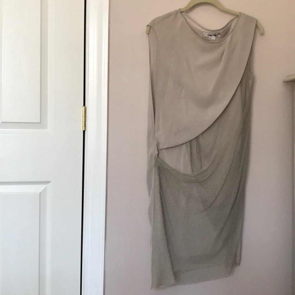 Helmut Lang Grey Draped Dress